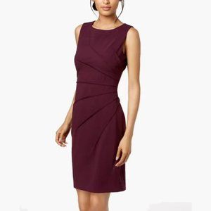 Calvin Klein Womens Dark Wine Starburst Sleeveless Sheath Dress Size 2 NWT